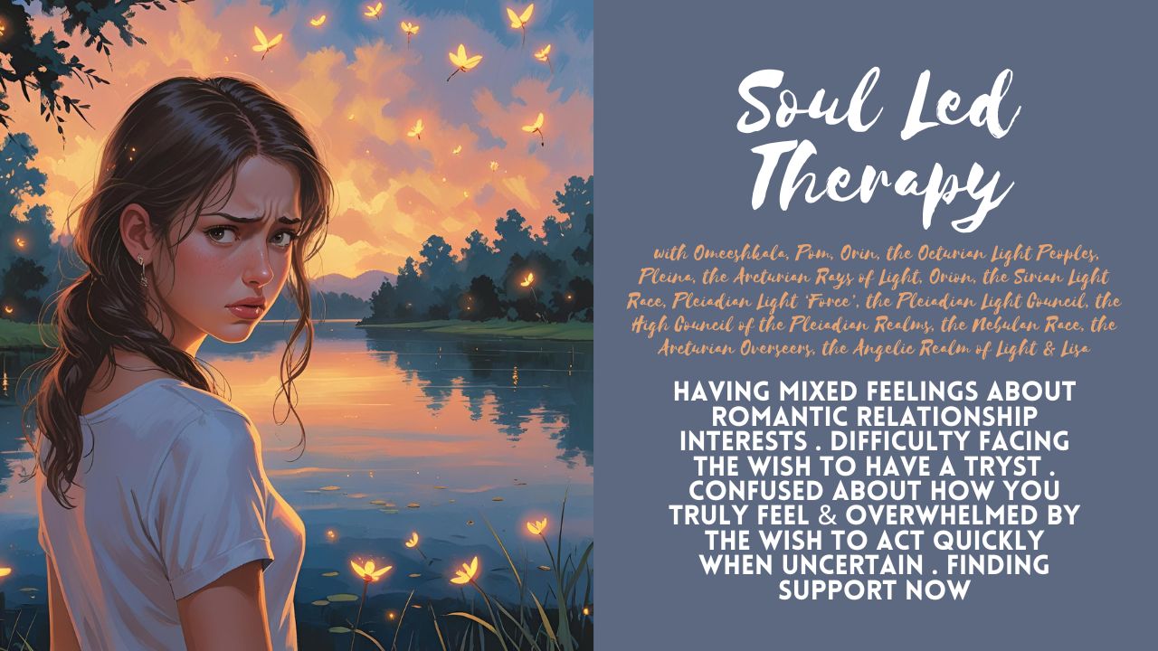 Soul Led Therapy Composite: Having Mixed Feelings About Romantic Relationship Interests . Are You in Love with Two People at the Same Time? Difficulty Facing the Wish to Have A Tryst . Confused About How You Truly Feel & Overwhelmed by the Wish to Act Quickly When Uncertain . Conflicted . Torn . Finding Support Now