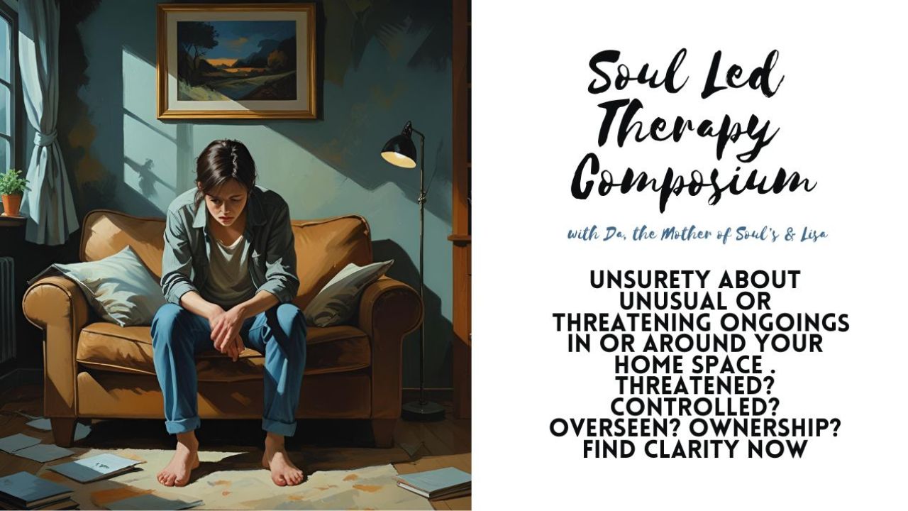 Soul Led Therapy Composium: Unsurety About Unusual or Threatening Ongoings in or Around Your Home Space. Threatened? Controlled? Overseen? Ownership? Find Clarity Now